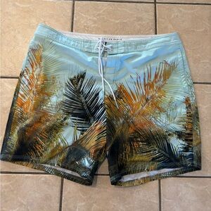 American Eagle Outfitters Men's Tropical Swim Shorts - Blue‎ and Orange
